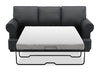 Sofa-lit personnalisable Roll de Sofa Lab de 86 po fabriqué au Canada en tissu d’apparence lin avec accoudoirs enroulés - gris Pax Pepper