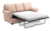 Sofa-lit personnalisable Roll de Sofa Lab de 86 po fabriqué au Canada en tissu d’apparence lin avec accoudoirs enroulés - rose Pax Rose