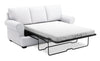 Sofa-lit personnalisable Roll de Sofa Lab de 86 po fabriqué au Canada en tissu d’apparence lin avec accoudoirs enroulés - blanc Pax Ice