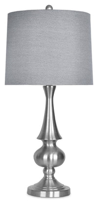 Lampe de table de 27,25 po nickel brossé
