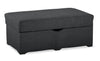 Pouf de rangement Sawyer de 40 po fabriqué au Canada en tissu d’apparence lin - gris anthracite