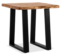 Table de bout rustique Agra de 24 po - brune et noire avec pattes en fer
