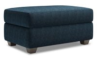 Pouf de rangement The Trunk de Sofa Lab de 39 po fabriqué au Canada en tissu de chenille - bleu Luxury Indigo