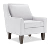 Fauteuil d’appoint club Sofa Lab personnalisable de 29 po fabriqué au Canada en tissu d’apparence lin avec pattes en bois - blanc Pax Ice