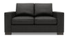 Causeuse personnalisable Track de Sofa Lab de 62 po fabriquée au Canada en tissu d’apparence lin avec accoudoirs rectilignes - gris Luna Kohl
