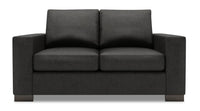 Causeuse Track de Sofa Lab de 62 po fabriquée au Canada en tissu d’apparence lin avec accoudoirs rectilignes - gris Luna Kohl