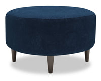 Pouf The Curve de Sofa Lab de 31 po fabriqué au Canada en tissu de velours - bleu Royal Blue