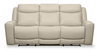 Sofa à inclinaison électrique Prescott de Scott Living de 88,5 po en cuir véritable avec appuie-têtes électriques - gris platine