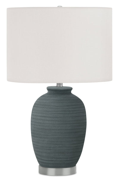 24" Blue with Silver Base Ceramic Table Lamp|Lampe de table de 24 po en céramique bleue avec base argentée