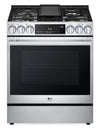 Cuisinière intelligente à gaz LG Studio de 6,3 pi³ avec hublot InstaViewMD et friture à air - acier inoxydable Smudge-ProofMD - LSGS6338F