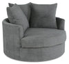 Fauteuil d’appoint Cuddler Grande de 48 po fabriqué au Canada en tissu de chenille - gris Teddy Nightfall