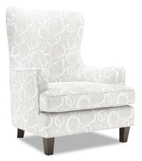 Fauteuil d’appoint à oreilles Sofa Lab de 32 po fabriqué au Canada en tissu d’apparence lin - brun Pax Wicker