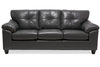 Sofa Addison de 86 po fabriqué au Canada en tissu d’apparence cuir avec coussin de dossier capitonné - gris