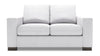 Causeuse personnalisable Track de Sofa Lab de 62 po fabriquée au Canada en tissu d’apparence lin avec accoudoirs rectilignes - blanc Pax Ice