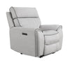 Fauteuil à inclinaison électrique Newport de Cindy Crawford Home de 43 po en suédine avec appuie-tête électrique - gris