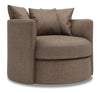 Fauteuil d’appoint pivotant Nest de Sofa Lab personnalisable de 41 po fabriqué au Canada en tissu d’apparence lin - brun Luna Praline