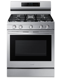 Cuisinière intelligente à gaz amovible Samsung de 6 pi³ avec friture à air - acier inoxydable - NX60…