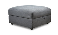 Pouf de rangement modulaire Evolve de Scott Living de 39,5 po en tissu d’apparence lin avec coussin en duvet et plumes - gris anthracite