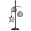 Lampe de table Delano de 37,5 po bronze antique et noire avec abat-jour grillagé