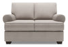 Causeuse personnalisable Roll de Sofa Lab de 64 po fabriquée au Canada en tissu d’apparence lin avec accoudoirs enroulés - gris Pax Slate