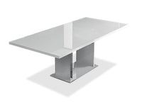 Table de salle à manger Raia - fabriquée en Italie, base piédestal, moderne, 71 po (L) - blanche