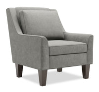 Fauteuil d’appoint club Sofa Lab de 29 po fabriqué au Canada en tissu de velours avec pattes en bois - gris Platinum Grey
