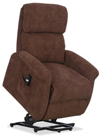 Fauteuil basculeur à inclinaison électrique Ruben de 32 po en tissu de chenille - brun chocolat