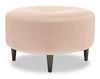 Pouf personnalisable The Curve de Sofa Lab de 31 po fabriqué au Canada en tissu d’apparence lin - rose Pax Rose