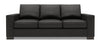 Sofa personnalisable Track de Sofa Lab de 85 po fabriqué au Canada en tissu d’apparence lin avec accoudoirs rectilignes - gris Luna Kohl