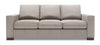 Sofa personnalisable Track de Sofa Lab de 85 po fabriqué au Canada en tissu d’apparence lin avec accoudoirs rectilignes - gris Pax Slate