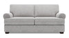 Sofa personnalisable Roll de Sofa Lab de 76 po de format condo fabriqué au Canada en tissu d’apparence lin avec accoudoirs enroulés - gris Luna Domino
