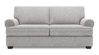 Sofa Roll de Sofa Lab de 76 po de format condo fabriqué au Canada en tissu d’apparence lin - gris Luna Domino
