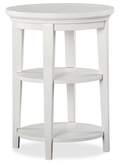 Heron Cove 18" Traditional Round End Table with Shelf - White Pine|Table de bout ronde traditionnelle Heron Cove de 18 po avec tablette - pin blanc