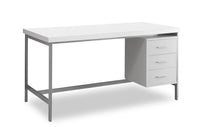 Bureau Stuart de 60 po à 3 tiroirs - blanc