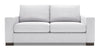 Sofa personnalisable Track de Sofa Lab de 75 po de format condo fabriqué au Canada en tissu d’apparence lin avec accoudoirs rectilignes - blanc Pax Ice
