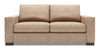 Sofa personnalisable Track de Sofa Lab de 75 po de format condo fabriqué au Canada en tissu de chenille avec accoudoirs rectilignes - taupe Luxury Taupe
