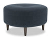 Pouf personnalisable The Curve de Sofa Lab de 31 po fabriqué au Canada en tissu d’apparence lin - bleu Luna Sailor