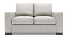 Causeuse personnalisable Track de Sofa Lab de 62 po fabriquée au Canada en tissu d’apparence lin avec accoudoirs rectilignes - argenté Luxury Silver