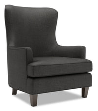 Fauteuil d’appoint à oreilles Sofa Lab de 32 po fabriqué au Canada en tissu d’apparence lin - gris Luna Kohl