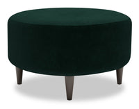 Pouf The Curve de Sofa Lab de 31 po fabriqué au Canada en tissu de velours - vert Hunter Green
