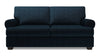 Sofa personnalisable Roll de Sofa Lab de 76 po de format condo fabriqué au Canada en tissu de chenille avec accoudoirs enroulés - bleu Luxury Indigo