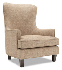 Fauteuil d’appoint à oreilles Sofa Lab de 32 po fabriqué au Canada en tissu de chenille - taupe Luxury Taupe