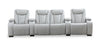 Sofa sectionnel à inclinaison électrique Cinema 5 pièces en apparence cuir avec appuie-têtes électriques - gris brume cosmique