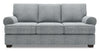 Sofa personnalisable Roll de Sofa Lab de 86 po fabriqué au Canada en tissu d’apparence lin avec accoudoirs enroulés - gris Luna Pewter