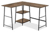 Bureau en forme de L Evlin de 42 po à tablettes - brun
