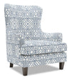 Fauteuil d’appoint à oreilles Sofa Lab personnalisable de 32 po fabriqué au Canada en tissu - Ink multicolore