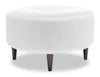 Pouf personnalisable The Curve de Sofa Lab de 31 po fabriqué au Canada en tissu d’apparence lin - blanc Pax Ice