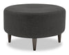 Pouf personnalisable The Curve de Sofa Lab de 31 po fabriqué au Canada en tissu d’apparence lin - gris Luna Kohl