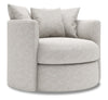 Fauteuil d’appoint pivotant Nest de Sofa Lab personnalisable de 41 po fabriqué au Canada en tissu de chenille - argenté Luxury Silver