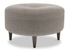 Pouf personnalisable The Curve de Sofa Lab de 31 po fabriqué au Canada en tissu d’apparence lin - gris Luna Smoke